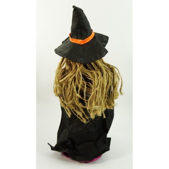 Halloween Vintage Witch Paper Mache Green Skin Tabletop Statue Figurine Big V - Picture 5 of 12